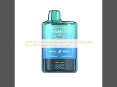22000パフ 650mAh バッテリー容量 再利用可能 使い捨てのバイプ / 再充電可能なニコチン蒸発機